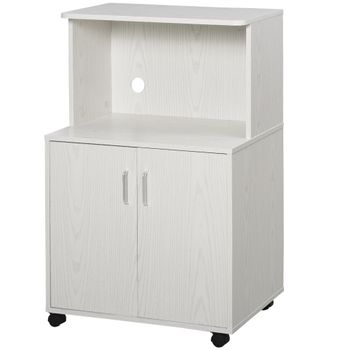 Soporte para impresora Homcom blanco 80x40x65 cm tablero de