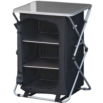 Mueble De Cocina De Metal Tela Oxford Mdf 58x65x93cm-outsunny.negro