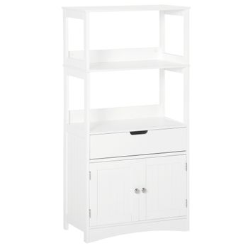 Armario Alto De Baño De Mdf Kleankin 32,6x30x171,2cm-natural Y Blanco con  Ofertas en Carrefour