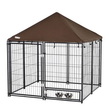 Jaula Perros Con 2 Puertas De Mdf Metal 81x58,5x66 Cm-pawhut.negro con  Ofertas en Carrefour