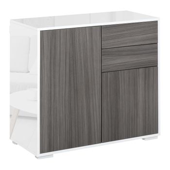 Aparador De Cocina Homcom De Melamina De Madera 78x35x80 Cm Blanco con  Ofertas en Carrefour