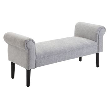 Banco pie de cama con almacenaje HOMCOM 116x44x58 cm gris