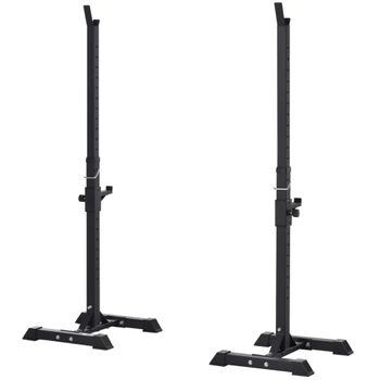 Soporte Para Barras De Pesas Homcom Acero, 50x49x124-154 Cm, Negro