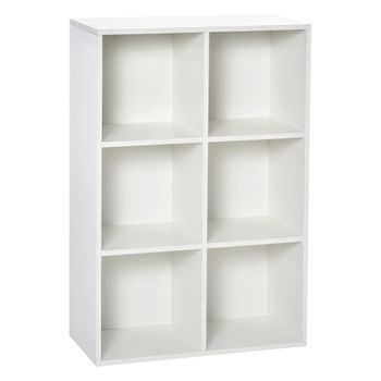 HOMCOM Estantería de Pared con 5 Cubos Estante Flotante de Madera para  Salón Estilo Moderno 49,5x10,2x86 cm Blanco