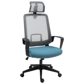 Silla Oficina De Poliéster Espuma Nylon Vinsetto 63,5x63x125,5cm-azul