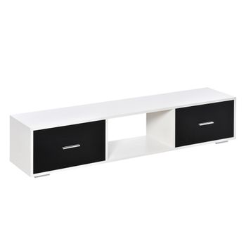 Mueble Tv De Melamina Madera De Caucho Homcom 150x30x42 Cm-roble con  Ofertas en Carrefour