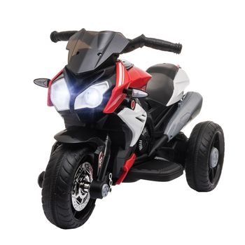 Moto Eléctrica Infantil +3 Años Con Batería 6v Negro Y Rojo Homcom