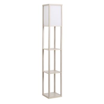 Lámpara De Pie De Mdf Acrílico Homcom 26x26x160 Cm-roble Y Blanco