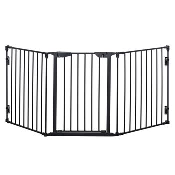 Barrera De Seguridad De Metal Plástico 180x74,5 Cm-pawhut. Negro