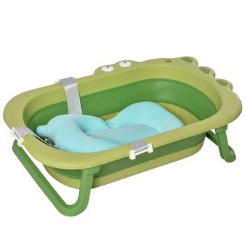 Bañera infantil, Plegable, Compacta, Antideslizante, Con patas, Azul, Bubba