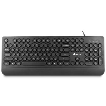 Ngs Dot Teclado Con Cable, 104 Teclas Redondas Y Reposamuñecas Ergonómico (qwerty Español)