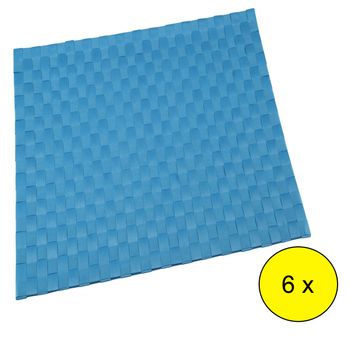 Lote De 6 Manteles Individuales Renberg De Poliéster 30x45cm Azul