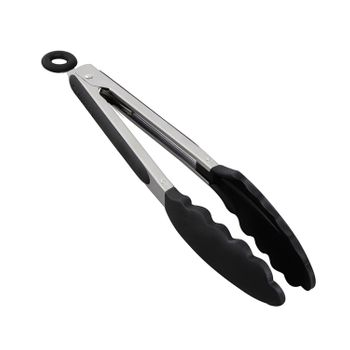 Pinzas De Cocina De Acero Inox. Y Silicon Bergner Gizmo 30,5cm Negro