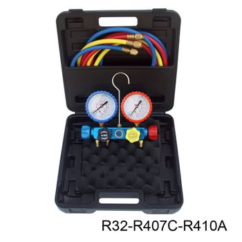 Kit Analizador 4 Valvulas Analogico Manometros Diam. 80 R32/r407c/r410a