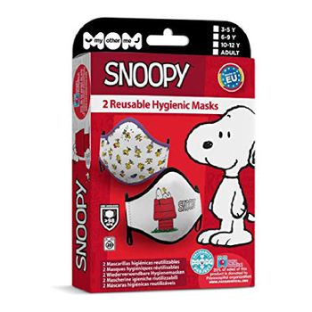 Mascarilla Higiénica De Tela Reutilizable Snoopy Adulto (2 Uds)