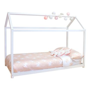 Cama Infantil Madera Blanco Montessori 90x190cm