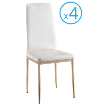 Pack 2 Sillas Cocina - Modelo Xara White - Asiento Polipiel Verde -  Estructura Metal con Ofertas en Carrefour