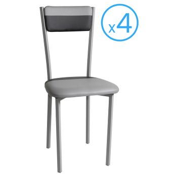 Pack 2 Sillas Cocina - Modelo XARA WHITE - Asiento Polipiel Blanco -  Estructura Metal - Conforama