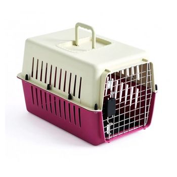 Transportin Para Perros, Gatos, Mascotas Portátil Rígido Con Reja Metálica Y Seguro Doble 50x33x33cm