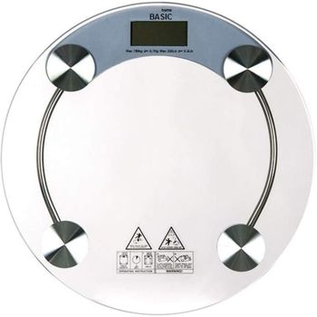 Bascula Peso De Baño Digital 150 Kg Redondo Precisión Cristal Vidrio Templado