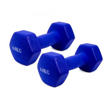 Ripley - PESAS DE VINIL PARA GIMNASIO, MANCUERNAS ANTIDESLIZANTES FITNESS 5  KG - AZUL