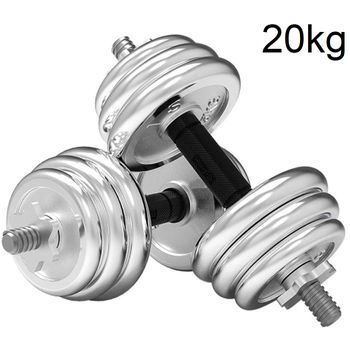 Mancuernas Pesas De Disco 10kg + 10kg 20kg Total Fitness Musculación Gimnasio Pesos Metal