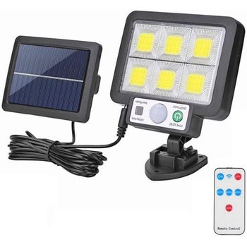 Lámpara Solar Led Con Sensor De Movimiento 72 Led-cob Regulable Con Mando A Distancia Luz Solar Exterior Jardín Waterproof.