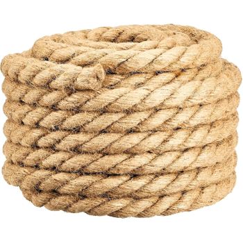 Cuerda De Yute 10m , 4 Capas Cuerda De Cáñamo Fibra 100% Natural Gruesa Rascador Para Gatos Artesanía Decoración (10m - 14mm)