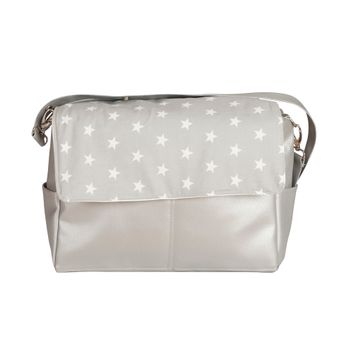 Bolso Maternal Happy Way De Estrellas Gris