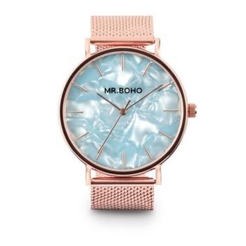 Reloj  Mr. Boho Metallic Rosado Mop Azul 40mm 00728799