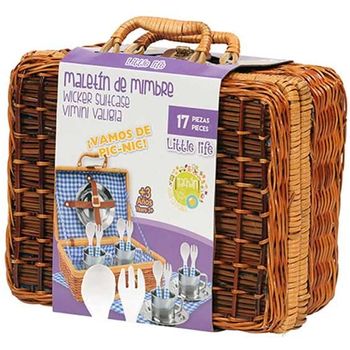 Set Picnic Vichy En Cesta De Mimbre 2051