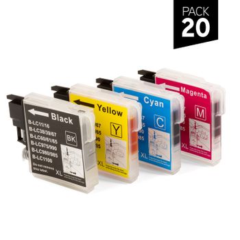 Pack 20 Cartuchos Genéricos Zp-brother Lc‐980/985/lc‐1100.