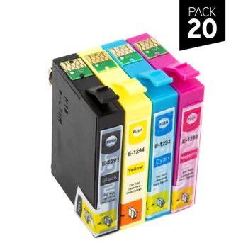 Pack 20 Cartuchos Genéricos Zp-epson T1291+ T1292+t1293+t1294.