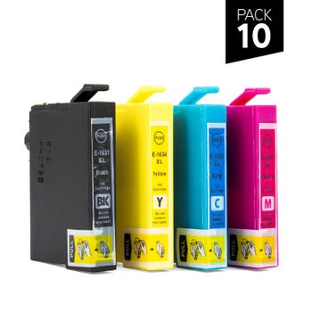 10 Cartuchos Genéricos Zp-epson T1631 + T1632 + T1633 + T1634