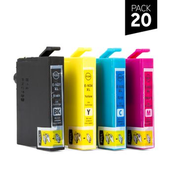 Pack 20 Cartuchos Genéricos Zp-epson T1631 + T1632 + T1633 + T1634