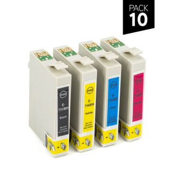 Pack 10 Cartuchos Genéricos Zp-epson T711 + T712 + T713 + T714