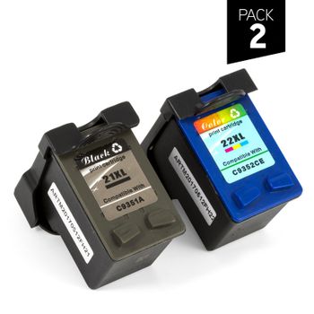 Pack 2 Cartuchos Genéricos Zp-hp 21xl + 22xl.