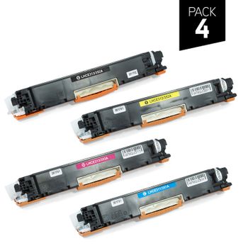 Pack De 4 Tóneres Genéricos Zp-hp Ce310a/cf350, Ce311a/cf351a, Ce312a/cf352a, Ce313a/cf353