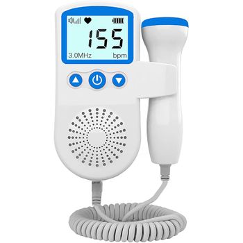 Doppler Monitor Portátil De Frecuencia Cardíaca Para Bebé Embarazada, 3,0 Mhz, Medidor De Embarazo, Detector De Ultrasonidos De Sonido Fetal Color: Azul