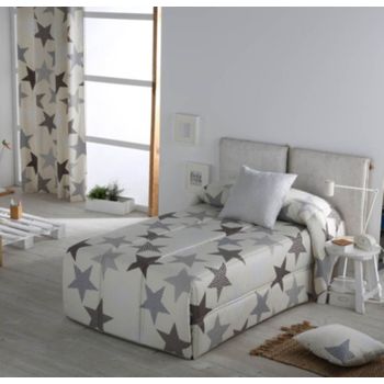 Edredon Conforter Infantil Estrellas Gris  Para Cama De 105 Cm