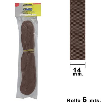 Cinta Persiana Marrã³n 14 Mm Rollo 6 Metros - Neoferr..