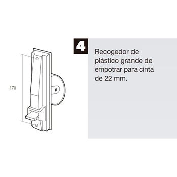 Recogedor Persiana Universal Empotrado Cinta 14 Mm Ehl