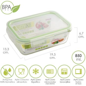 Tupper De Plástico Hermético Rectangular. Tartera Para Comida Reutilizable  Con Tapa, Apto con Ofertas en Carrefour