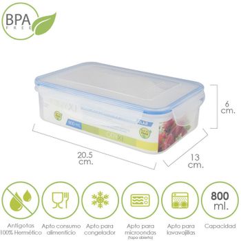 Bolsa Termica Con 4 Recipientes Hermeticos Plastico (2x800 Ml + 2x400 Ml.)