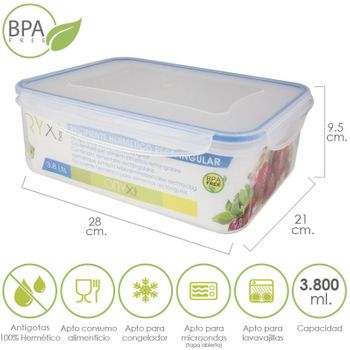 Bolsa Termica Con 4 Recipientes Hermeticos Plastico (2x800 ml + 2x400 ml.)