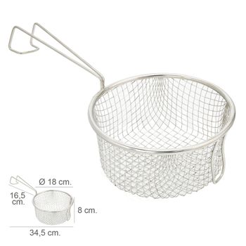 Cesta Freir Acero Inoxidable Con Mango 18 Cm - Neoferr..