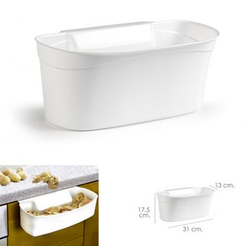 Cubo Basura Colgante Para Encimera / Cesta Recogedora Desperdicios 31x13x175 (alt) Cm Color Blanco - Neoferr..