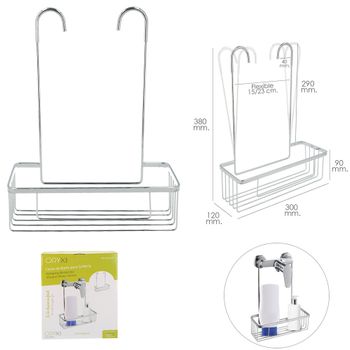 Oryx Cestillo De Bano Para Colgar De Acero Cromado En Griferia, Gifros, Duchas, Baneras, Color Inox 30x12x38 (alt) Cm Sin Aguje*