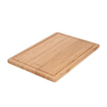 Pack 2 Unids - Tabla Cortar De Madera De Bambu Con Ranura 38x25,5 Cm..