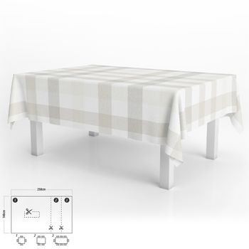 Mantel Antimanchas Hule Muleton Rectangular 140 X 250 Cm Beige - Neoferr..  con Ofertas en Carrefour